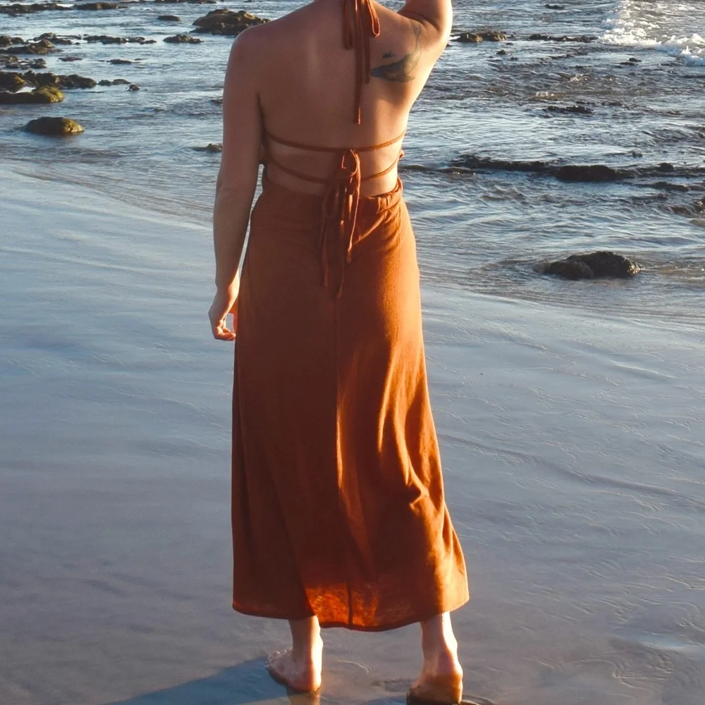 Free People Burnt Orange Dress - Picture 5 of 6